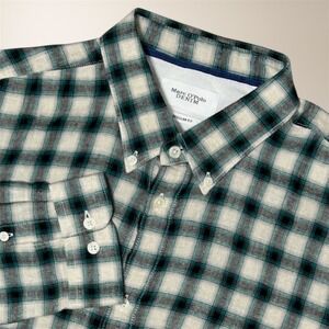 Marc O'Polo Denim Green Plaid Cotton Blend Button Down Shirt Preppy Men's XXL